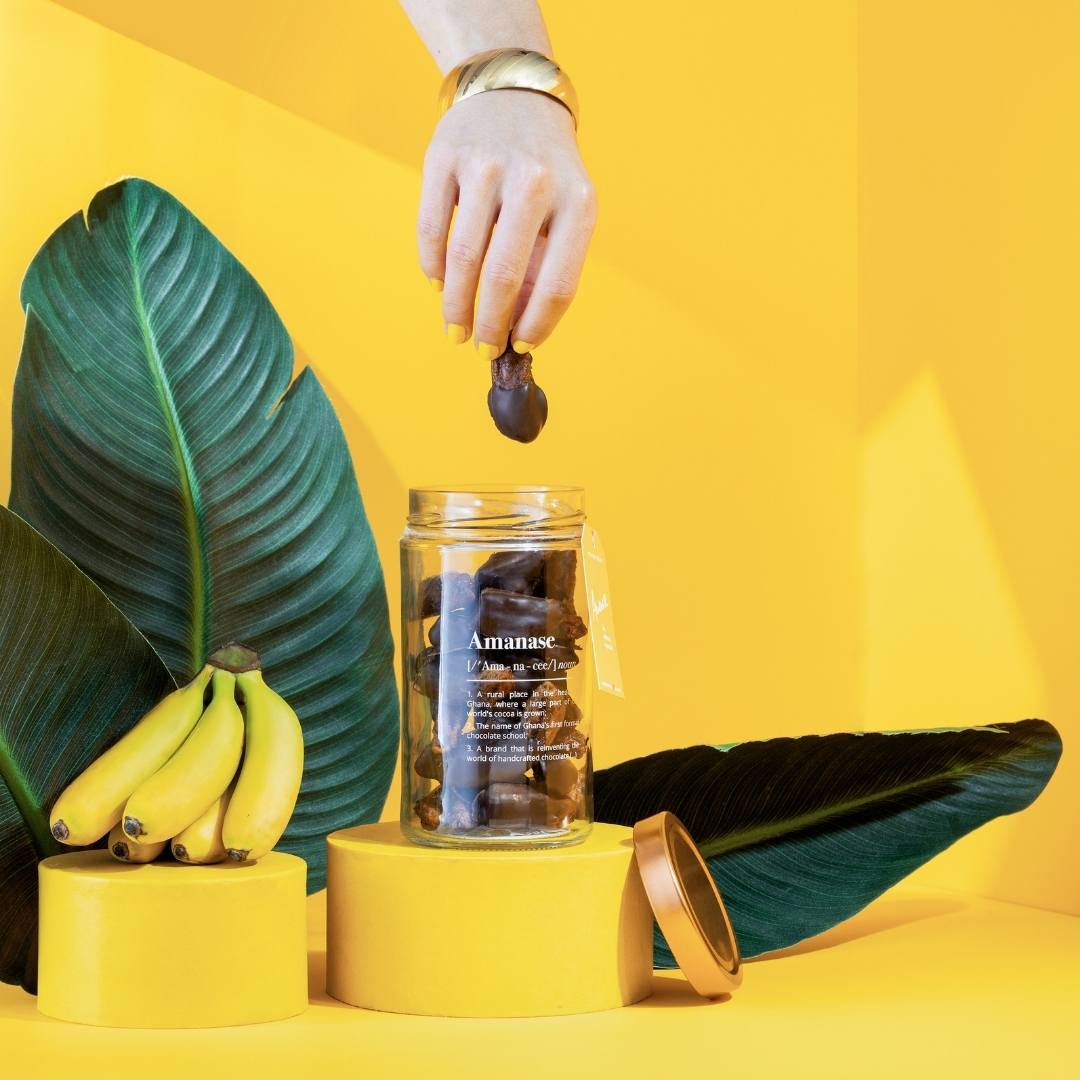 Amanase Bio-Banana Bites | Zero Waste Glas (200g)