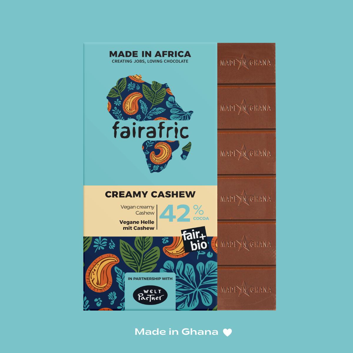 42% Organic Creamy Cashew Chocolate | Vegan