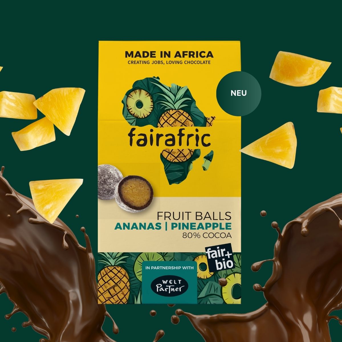 Organic Pineapple Fruit Balls I Vegan