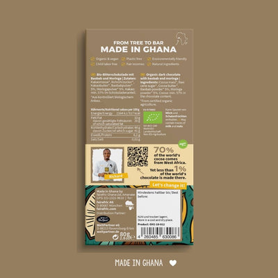 57% Organic Dark Chocolate with Baobab and Moringa I Vegan