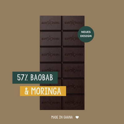 57% Organic Dark Chocolate with Baobab and Moringa I Vegan