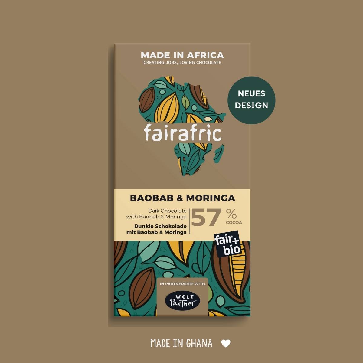 57% BAOBAB & MORINGA | vegane Zartbitterschokolade