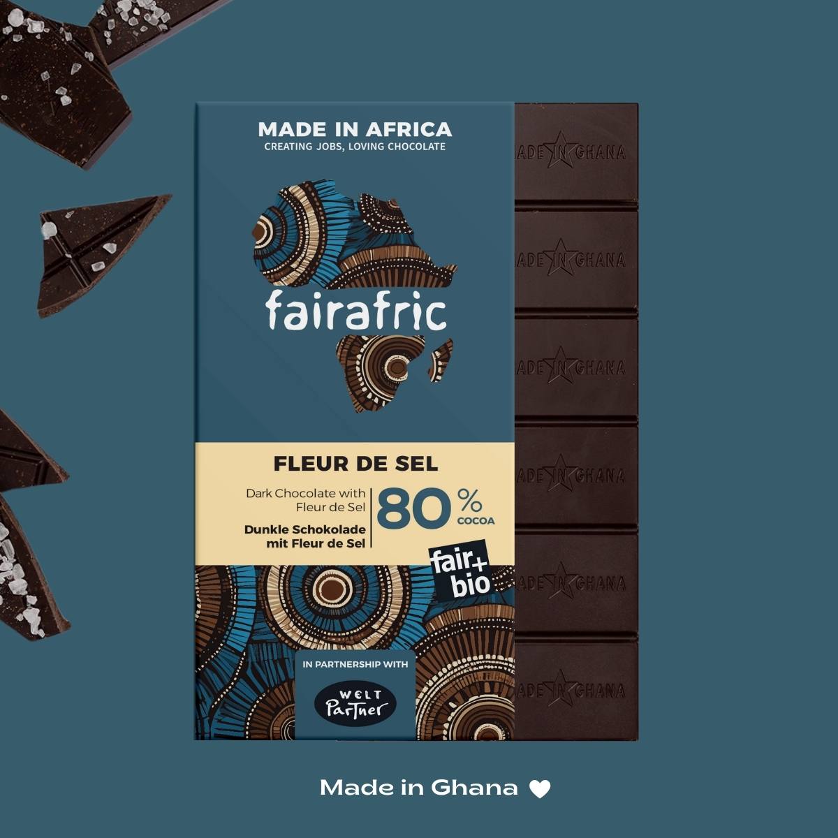 80% Organic Dark Chocolate with Fleur de Sel I Vegan
