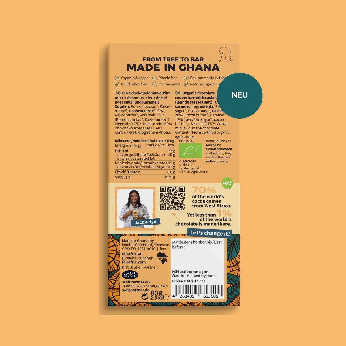 42% FLEUR DE SEL & CARAMEL | vegan light with cashew