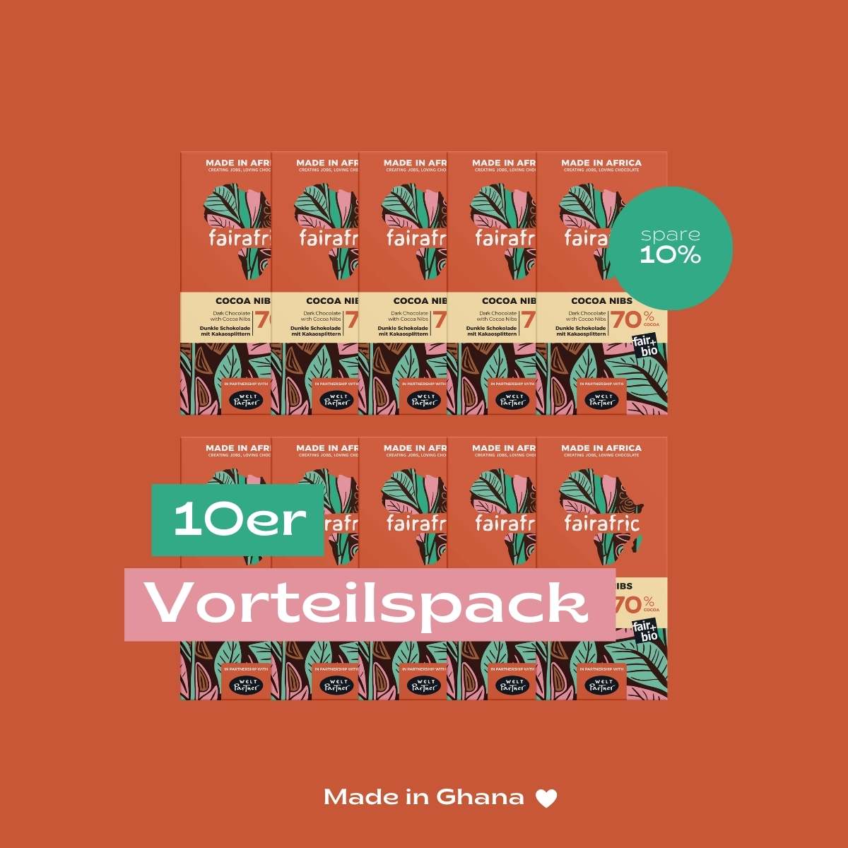 70% Organic Dark Chocolate with Cocoa Nibs I Vegan
