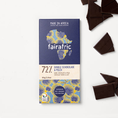 72% organic dark chocolate with milk 